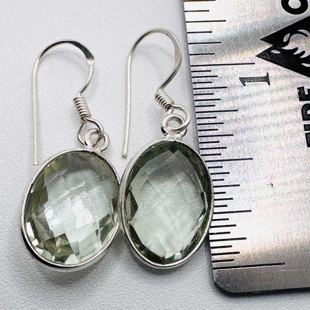 Sterling Silver Prasiolite Earrings - Picture 5 of 6